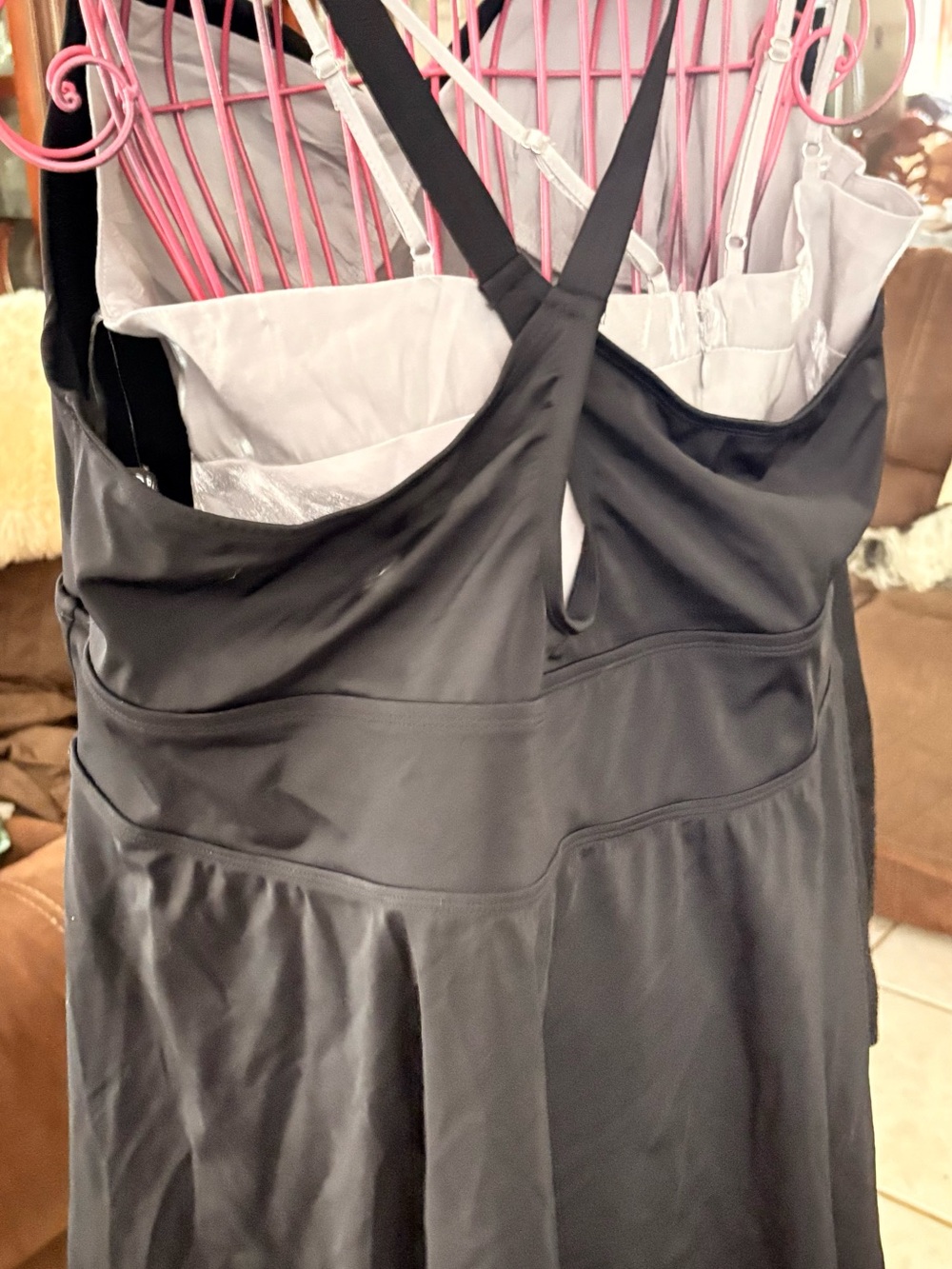 torrid Black Women's Swim Chemise with Crossover Straps